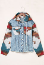 Load image into Gallery viewer, Drawstring Hooded Pocketed Denim Jacket