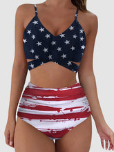 Load image into Gallery viewer, Tied Printed Spaghetti Strap Two-Piece Swim Set