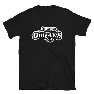 Front Oklahoma Outlaws Short-Sleeve Unisex T-Shirt White Logo