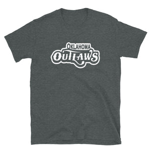 Front Oklahoma Outlaws Short-Sleeve Unisex T-Shirt White Logo
