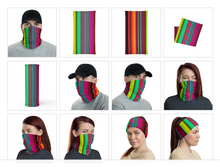 Load image into Gallery viewer, Multi-colored Stripe Neck Gaiter/ Mask