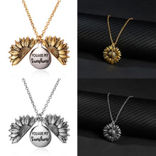 Load image into Gallery viewer, &quot;You are my sunshine&quot; Sunflower Pendant Double-layer Opens