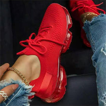 Load image into Gallery viewer, RED Women Sneakers Spring New Mix Colors Stretch Fabric Ladies Lace Up Casual Vulcanized Shoes Large-Sized Sports Shoes