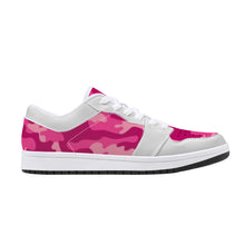 Load image into Gallery viewer, Pink Camo Low-Top Leather Sneakers