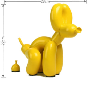 Balloon Dog Doggy Poo Statue Resin Animal Sculpture Home Decoration Resin Craft Office Decor Standing black gold
