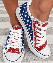 Load image into Gallery viewer, Americana Canva Female Flat Sneakers Casual Tennis Shoes Loafers