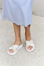 Load image into Gallery viewer, Forever Link Studded Cross Strap Sandals in White