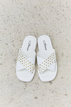 Load image into Gallery viewer, Forever Link Studded Cross Strap Sandals in White