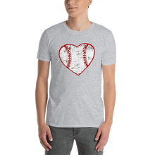 Load image into Gallery viewer, Love Baseball Heart Short-Sleeve Unisex T-Shirt