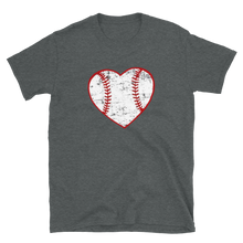Load image into Gallery viewer, Love Baseball Heart Short-Sleeve Unisex T-Shirt