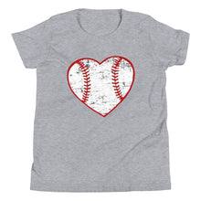 Load image into Gallery viewer, Love Baseball Heart Youth Short Sleeve T-Shirt