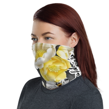 Load image into Gallery viewer, Flower Bee Yellow with Logo Neck Gaiter/ Mask