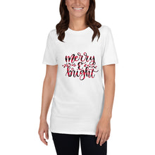 Load image into Gallery viewer, Merry and Bright Christmas Short-Sleeve Unisex T-Shirt