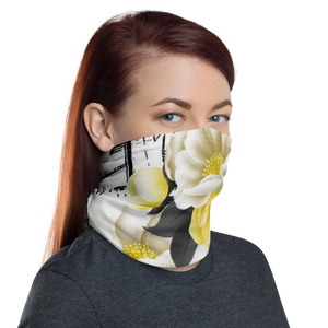 Flower Bee Yellow with Logo Neck Gaiter/ Mask