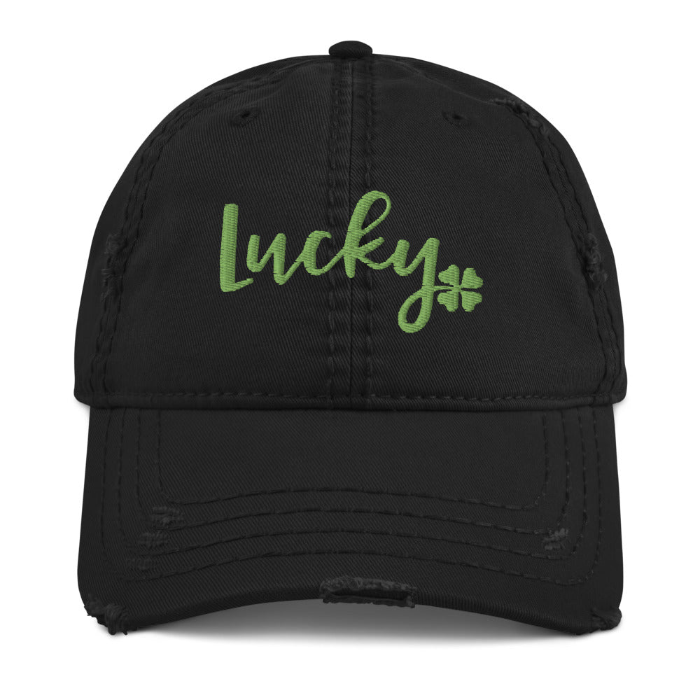 Lucky Distressed Dad Hat