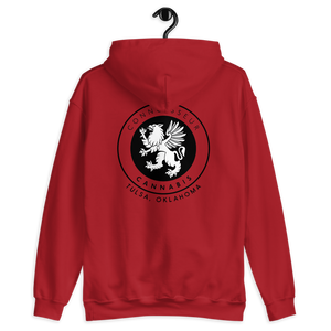 Front and Back Connoisseur Logo Unisex Hoodie (Red/ White)