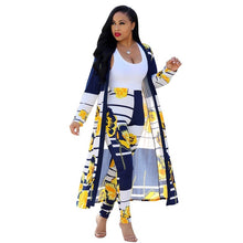 Load image into Gallery viewer, Women print long sleeve cardigan pants summer two piece set long cardigan pants 2 piece set summer women&#39;s suits loose sexy