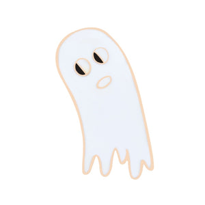 White Ghost Enamel Pin Cartoon Funny Ghost Brooches Denim Clothes Lapel Pins Badge Cute Halloween Party Jewelry Gifts For Friend