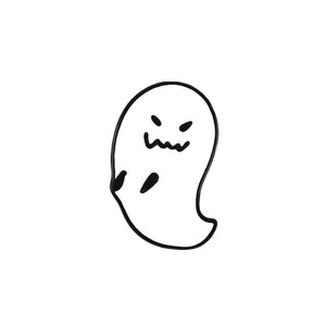 White Ghost Enamel Pin Cartoon Funny Ghost Brooches Denim Clothes Lapel Pins Badge Cute Halloween Party Jewelry Gifts For Friend