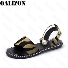Load image into Gallery viewer, New Summer Women&#39;s Beaded Pearly Sandals Slippers Shoes Women Ladies Flats Sandals Flip Flop Casual Flat Slingback Sandals Shoes