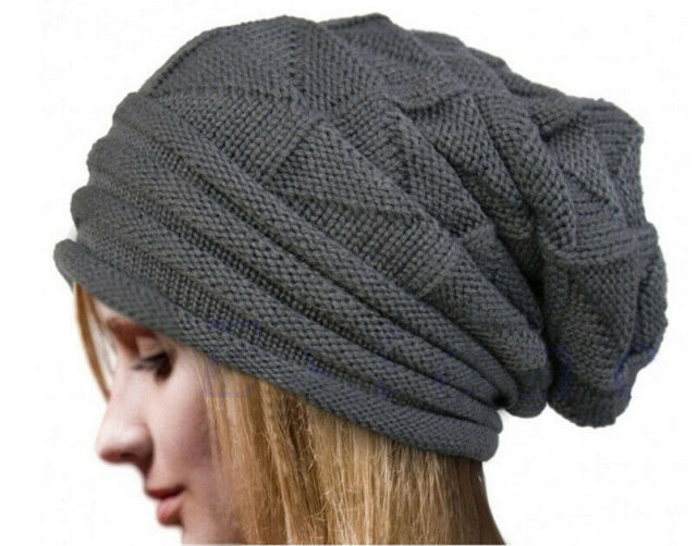Unisex Men Women Knit Baggy Beanie Oversize Winter Hat Ski Slouchy Cap Skull Winter Wool Warm Cap Beanies