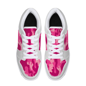 Pink Camo Low-Top Leather Sneakers